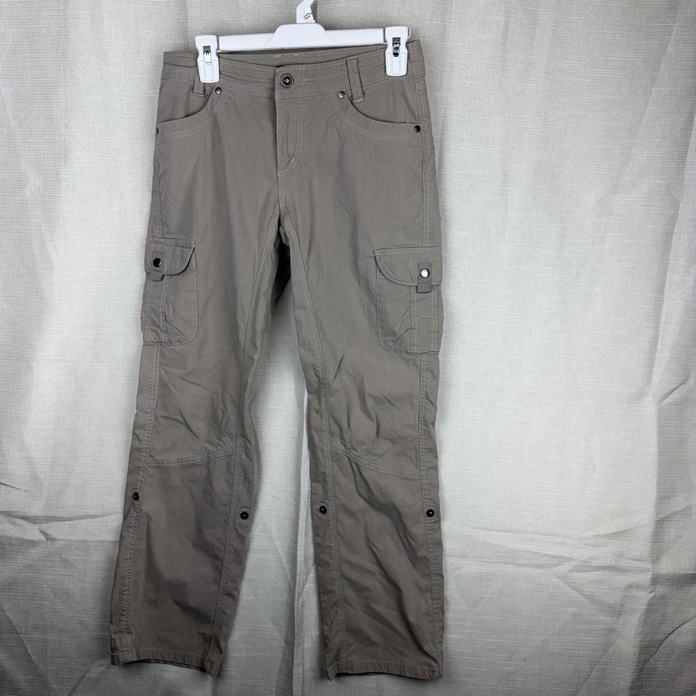 Kuhl Pants Womens 6 Short Beige Cargo Hiking Convertible Stretch Twill Outdoor